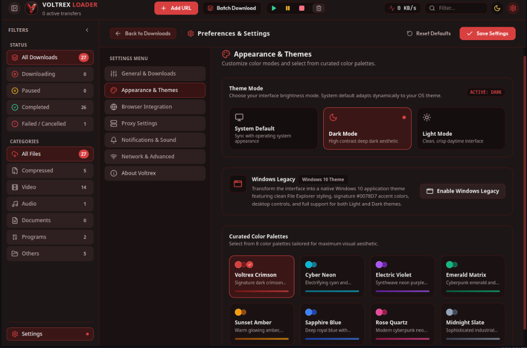 Settings Screenshot