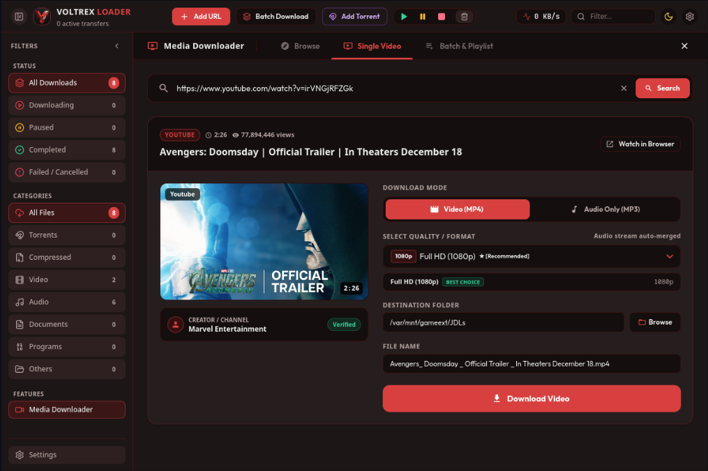 Universal Media Downloader Screenshot
